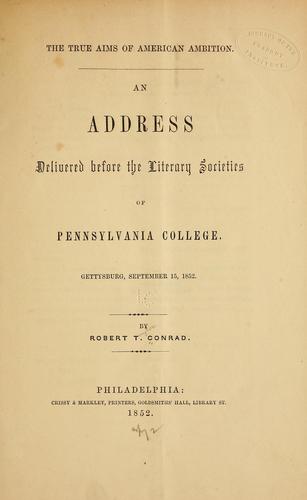 Cover for The true aims of American ambition