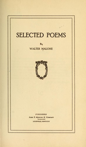 Cover for Selected poems