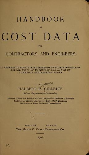 Cover for Handbook of cost data for contractors and engineers
