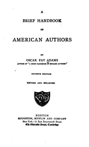 Cover for brief handbook of American authors