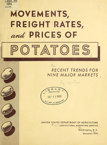 Cover for Movements, freight rates, and prices of potatoes