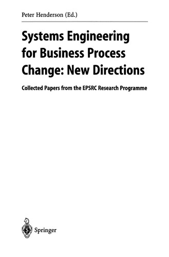 Cover for Systems Engineering for Business Process Change: New Directions
