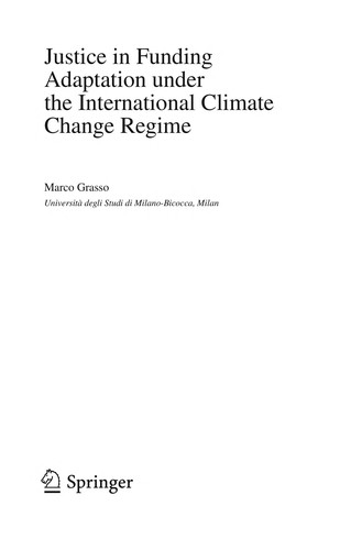 Cover for Justice in funding adaptation under the international climate change regime