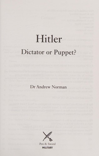 Cover for Hitler