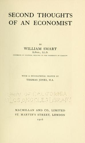 Cover for Second thoughts of an economist