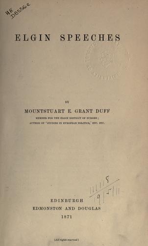 Cover for Elgin speeches.