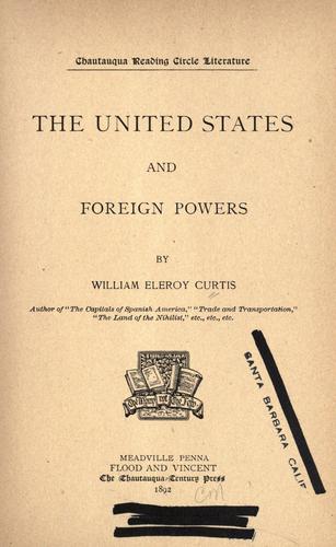 Cover for The United States and foreign powers.