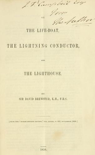 Cover for On the life-boat, the lightning conductor, and the lighthouse