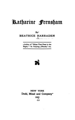 Cover for Katherine Frensham: A Novel