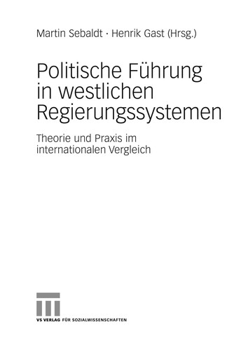 Cover for Politische Führung in westlichen Regierungssystemen