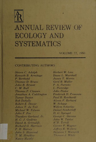 Cover for Annual Review of Ecology and Systematics