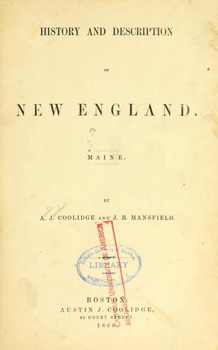 Cover for History and description of New England.