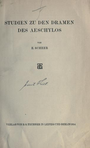 Cover for Studien zu den Dramen des Aeschylos.