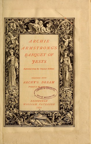 Cover for Archie Armstrong's Banquet of jests