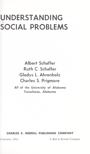 Cover for Understanding social problems
