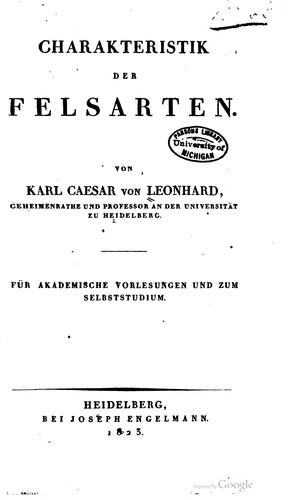 Cover for Charakteristik der felsarten