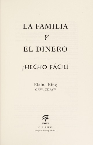Cover for La familia y el dinero