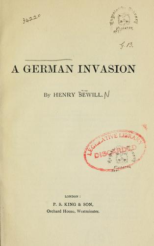 Cover for A German invasion