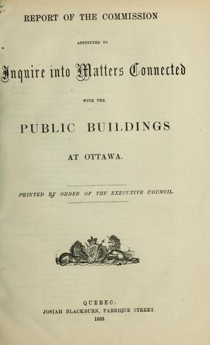 Cover for Report of the Commission appointed to Inquire into Matters Connected with the Public Buildings at Ottawa