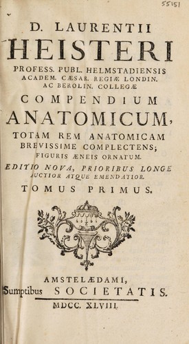 Cover for Compendium anatomicum totam rem anatomicam brevissime complectens