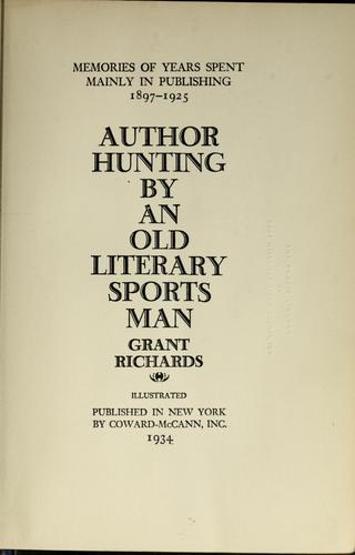 Cover for Author hunting