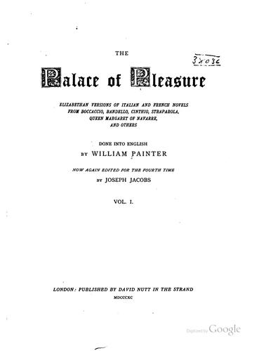 Cover for The palace of pleasure
