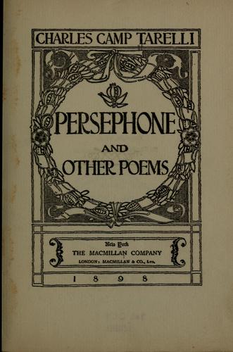 Cover for Persephone, and other poems