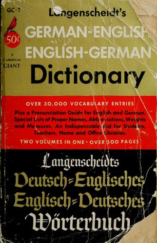 Cover for Langenscheidt's German-English, English-German dictionary
