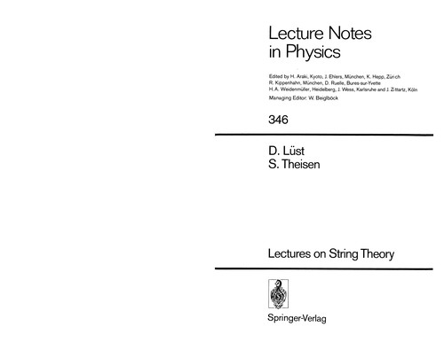 Cover for Lectures on String Theory