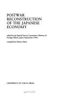 Cover for Post-war reconstruction of the Japanese economy