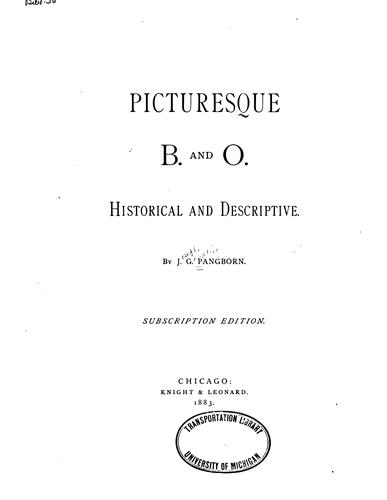 Cover for Picturesque B. and O.