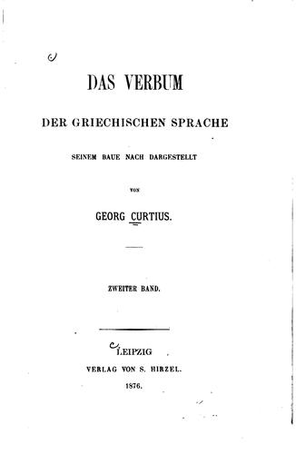 Cover for Das Verbum der Griechischen Sprache