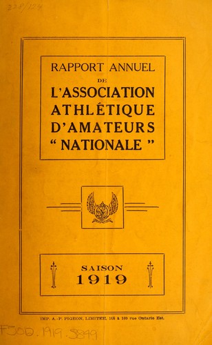Cover for Rapport annuel ... saison 1919