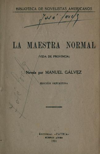 Cover for maestra normal (vida de provincia)