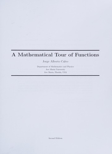 Cover for Mathematical Tour of Functions