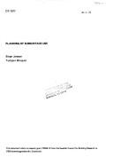 Cover for Planning of Subsurface Use
