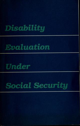 Cover for Disability evaluation under social security