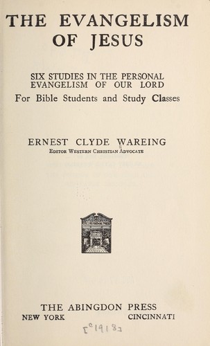 Cover for The evangelism of Jesus