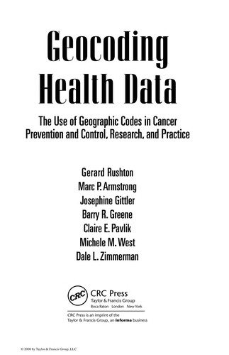Cover for Geocoding health data