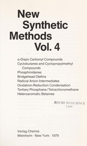 Cover for New synthetic methods.