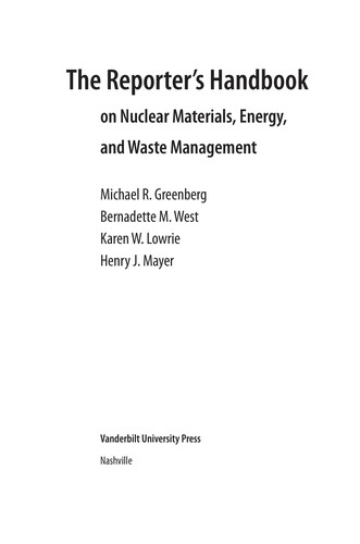 Cover for The reporter's handbook on nuclear materials, energy, and waste management