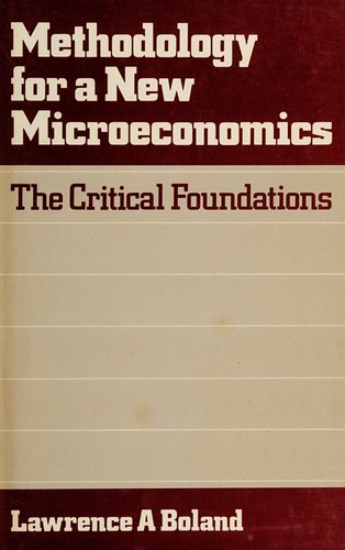 Cover for Methodology for a new microeconomics