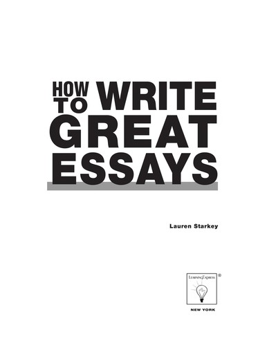Cover for How to write great essays