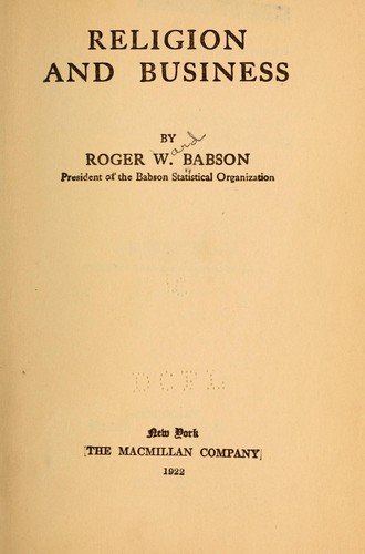 Cover for Religion and business
