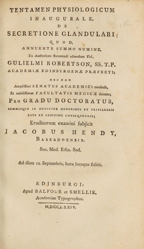 Cover for Tentamen physiologicum inaugurale, de secretione glandulari ...