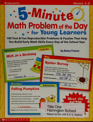 Cover for 5-minute math problem of the day for young learners