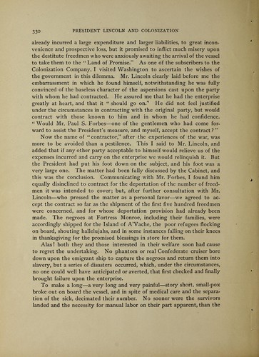 Cover for President Lincoln and colonization