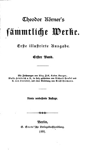 Cover for Theodor Körner's sämmtliche Werke