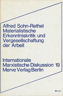 Cover for Materialistische Erkenntniskritik und Vergesellschaftung der Arbeit