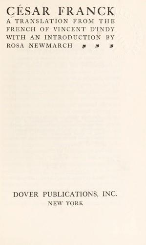 Cover for César Franck